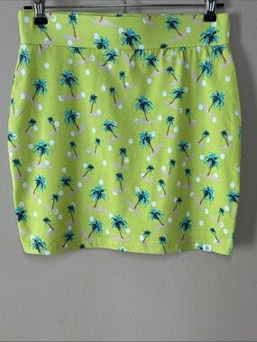 Lime Green Palm-Print Mini Skirt by Element